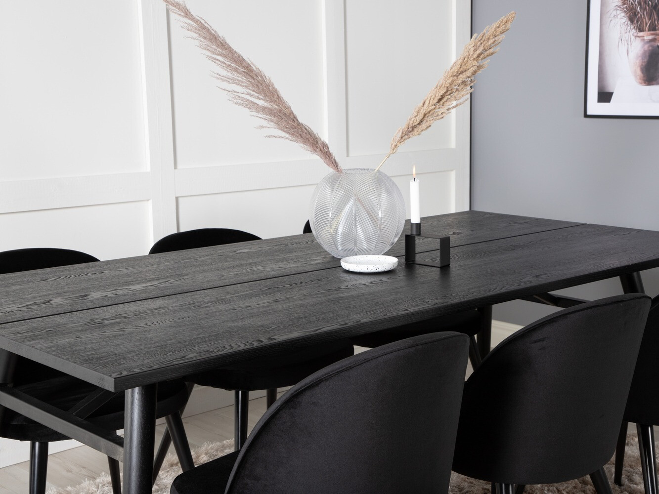 Conjunto de comedor Dallas 1676 (Negro)