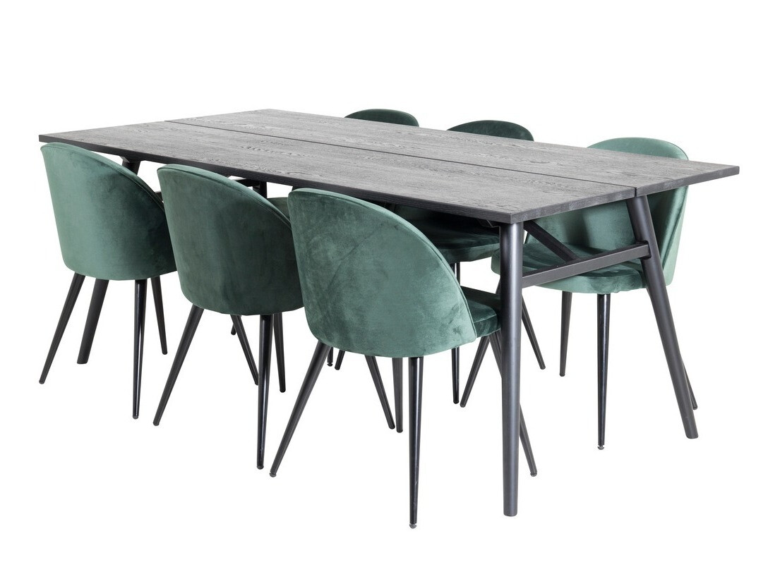 Conjunto de comedor Dallas 1676 (Verde + Negro)
