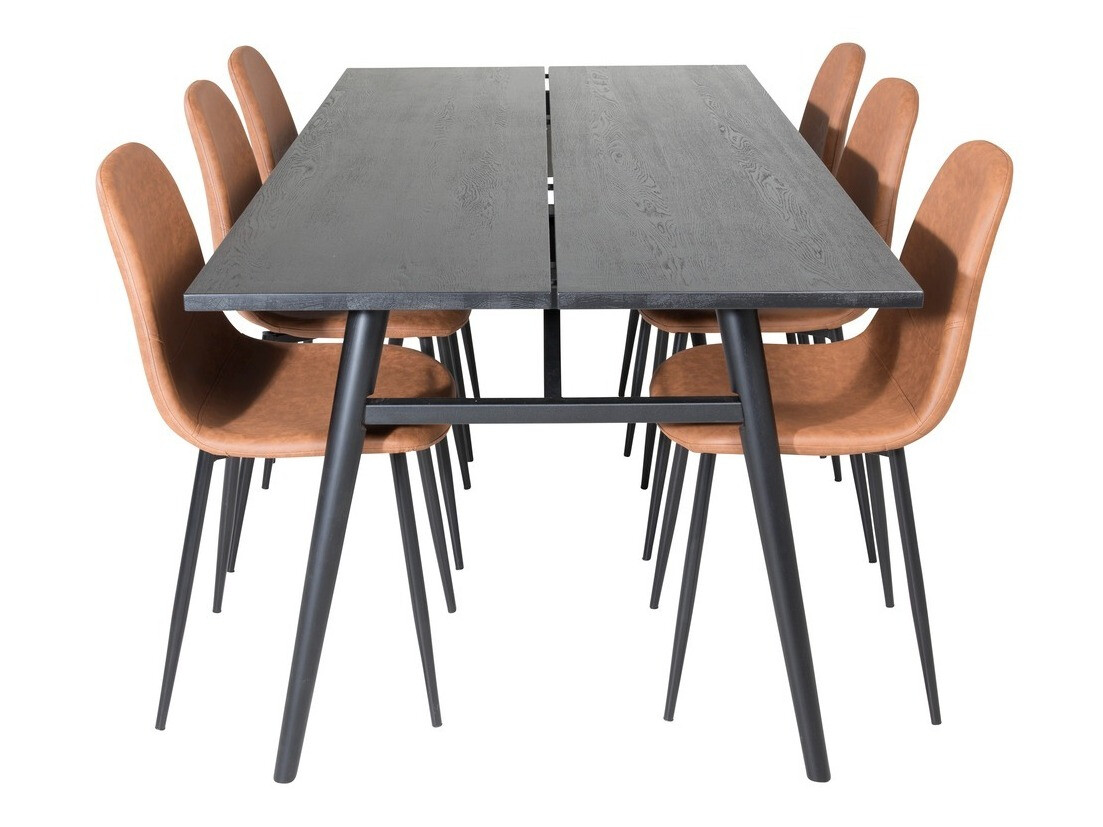 Conjunto de comedor Dallas 1681 (Marrón + Negro)