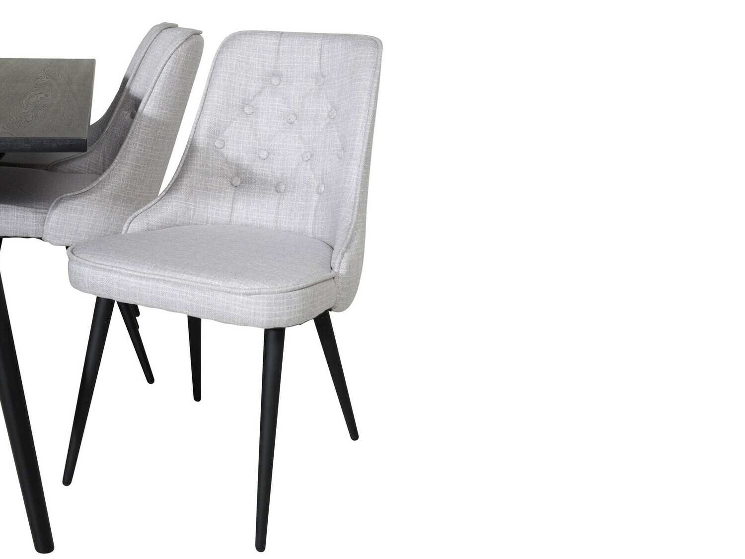 Conjunto de comedor Dallas 1772 (Negro + Gris claro)