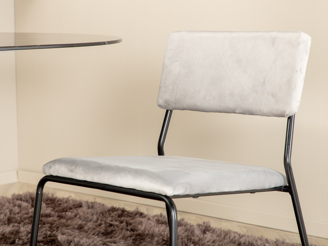 Conjunto de comedor Dallas 3056 (Gris + Negro)