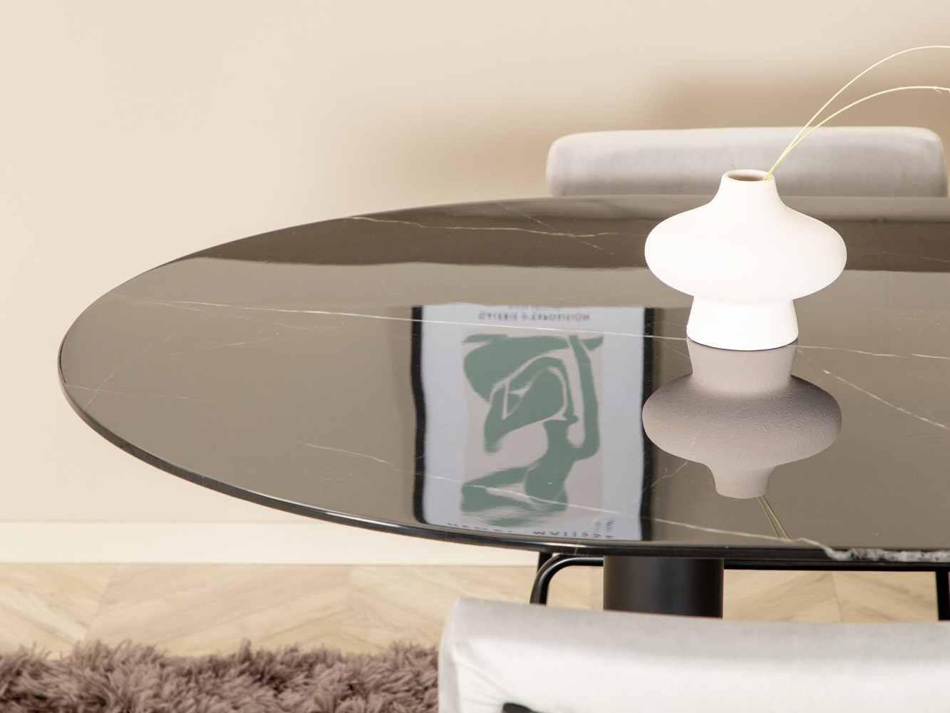 Conjunto de comedor Dallas 3056 (Gris + Negro)