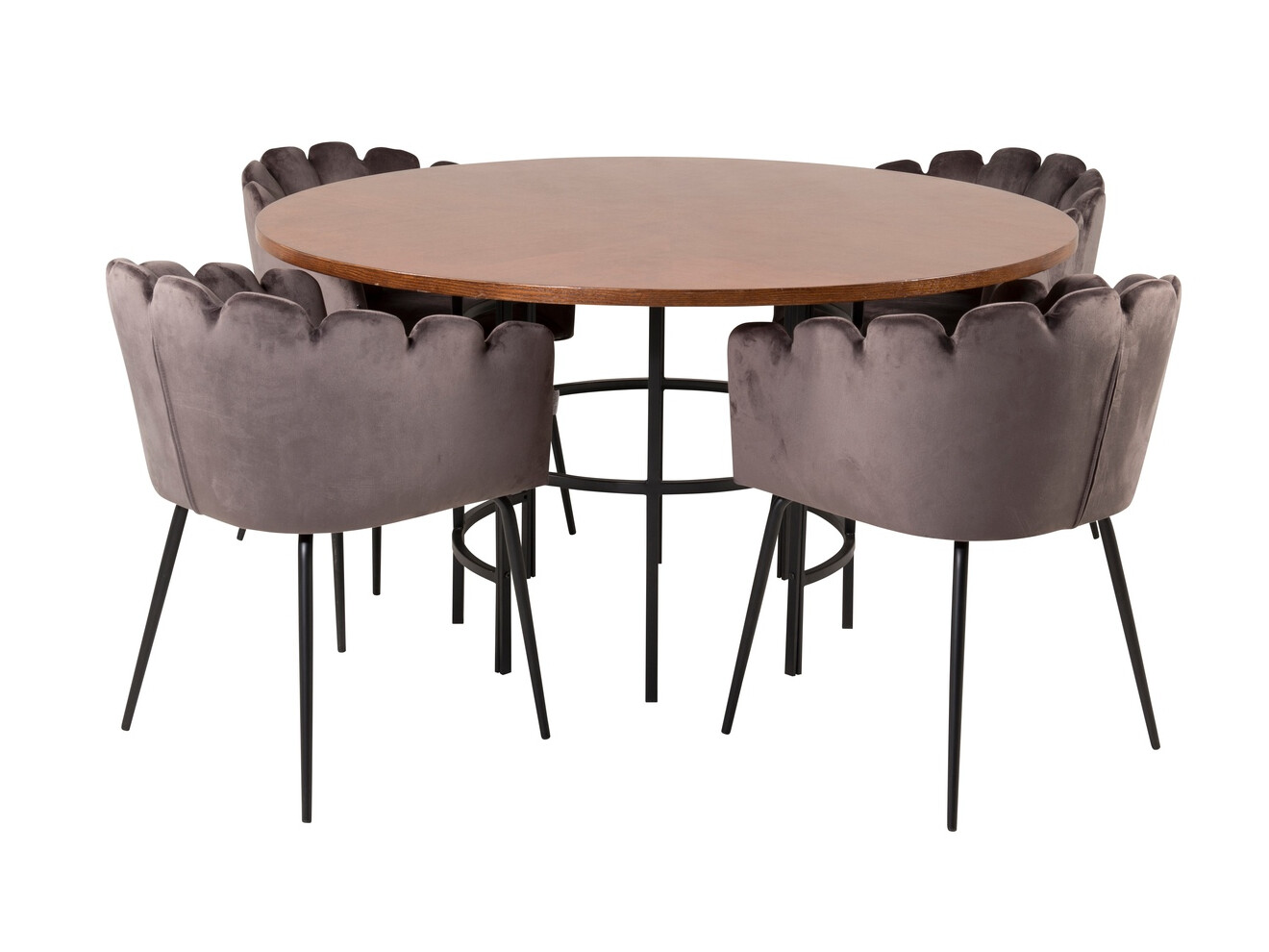 Conjunto de comedor Dallas 310 (Gris + Negro)
