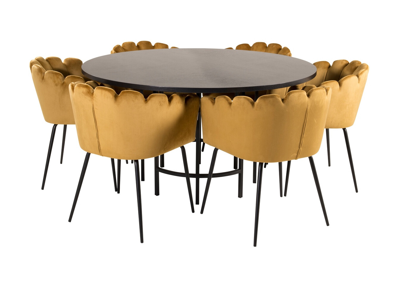 Conjunto de comedor Dallas 312 (Amarillo + Negro)