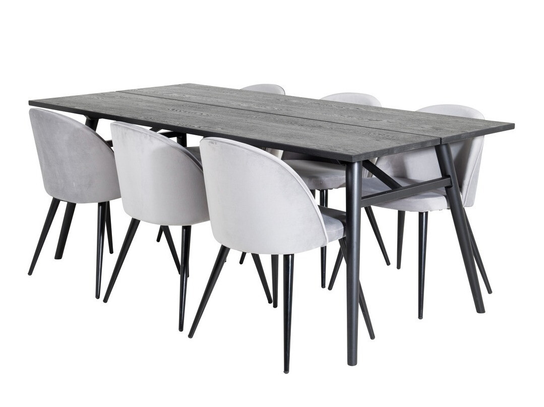 Conjunto de mesas y sillas para comedor Dallas 1676 (Gris + Negro)