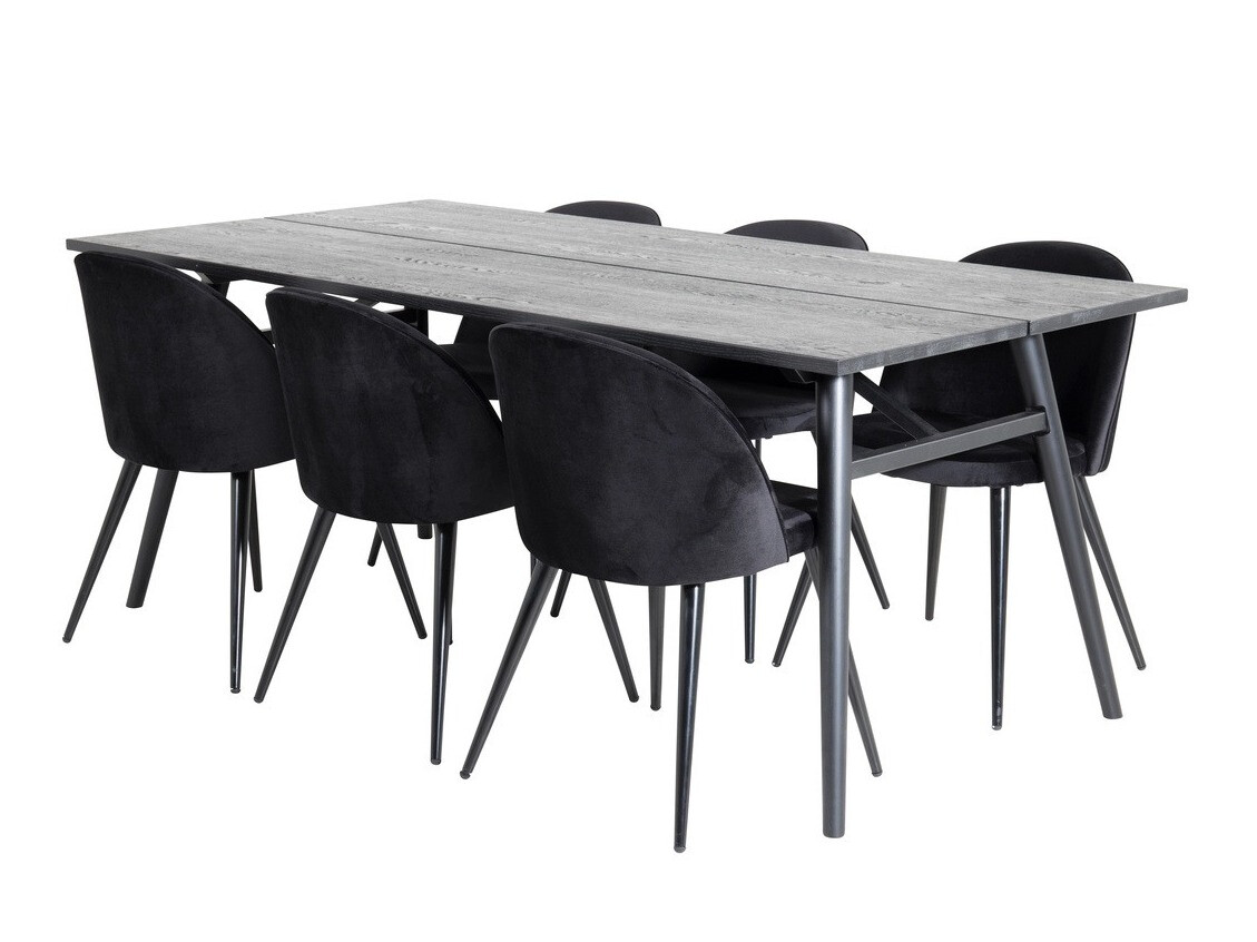 Conjunto de mesas y sillas para comedor Dallas 1676 (Negro)