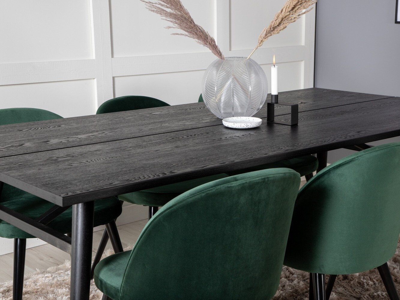 Conjunto de mesas y sillas para comedor Dallas 1676 (Verde + Negro)