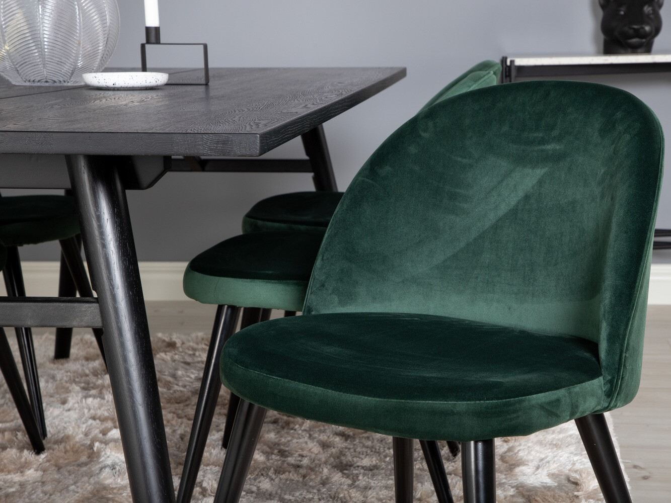 Conjunto de mesas y sillas para comedor Dallas 1676 (Verde + Negro)