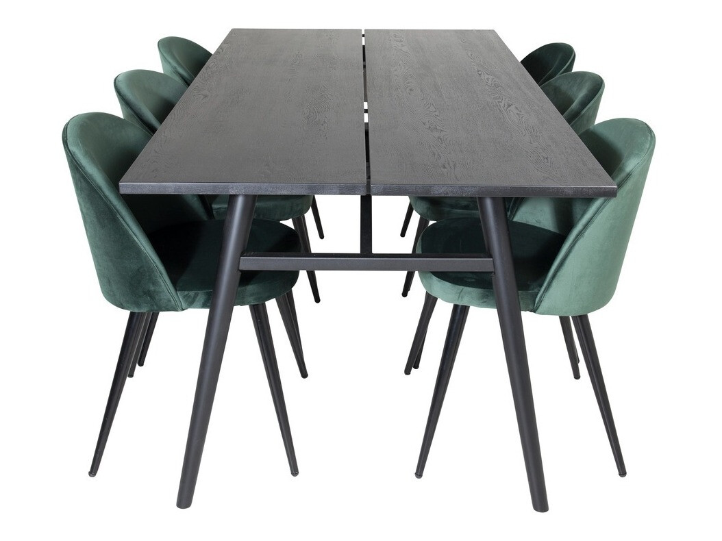 Conjunto de mesas y sillas para comedor Dallas 1676 (Verde + Negro)