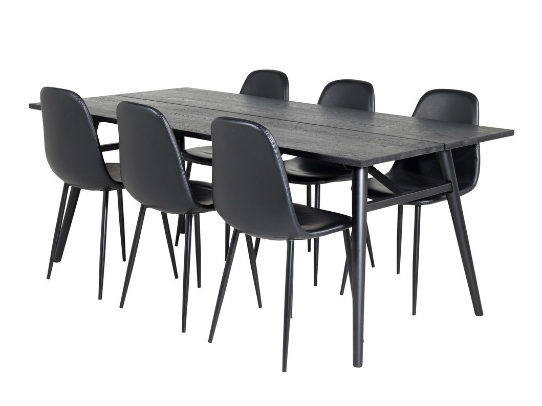 Conjunto de mesas y sillas para comedor Dallas 1681 (Negro)