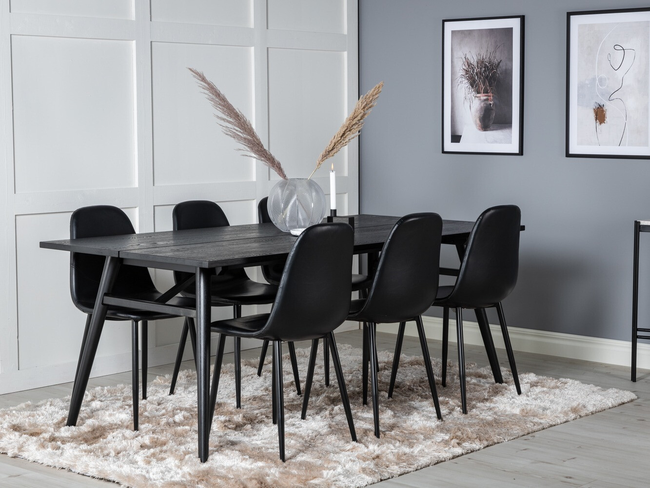 Conjunto de mesas y sillas para comedor Dallas 1681 (Negro)
