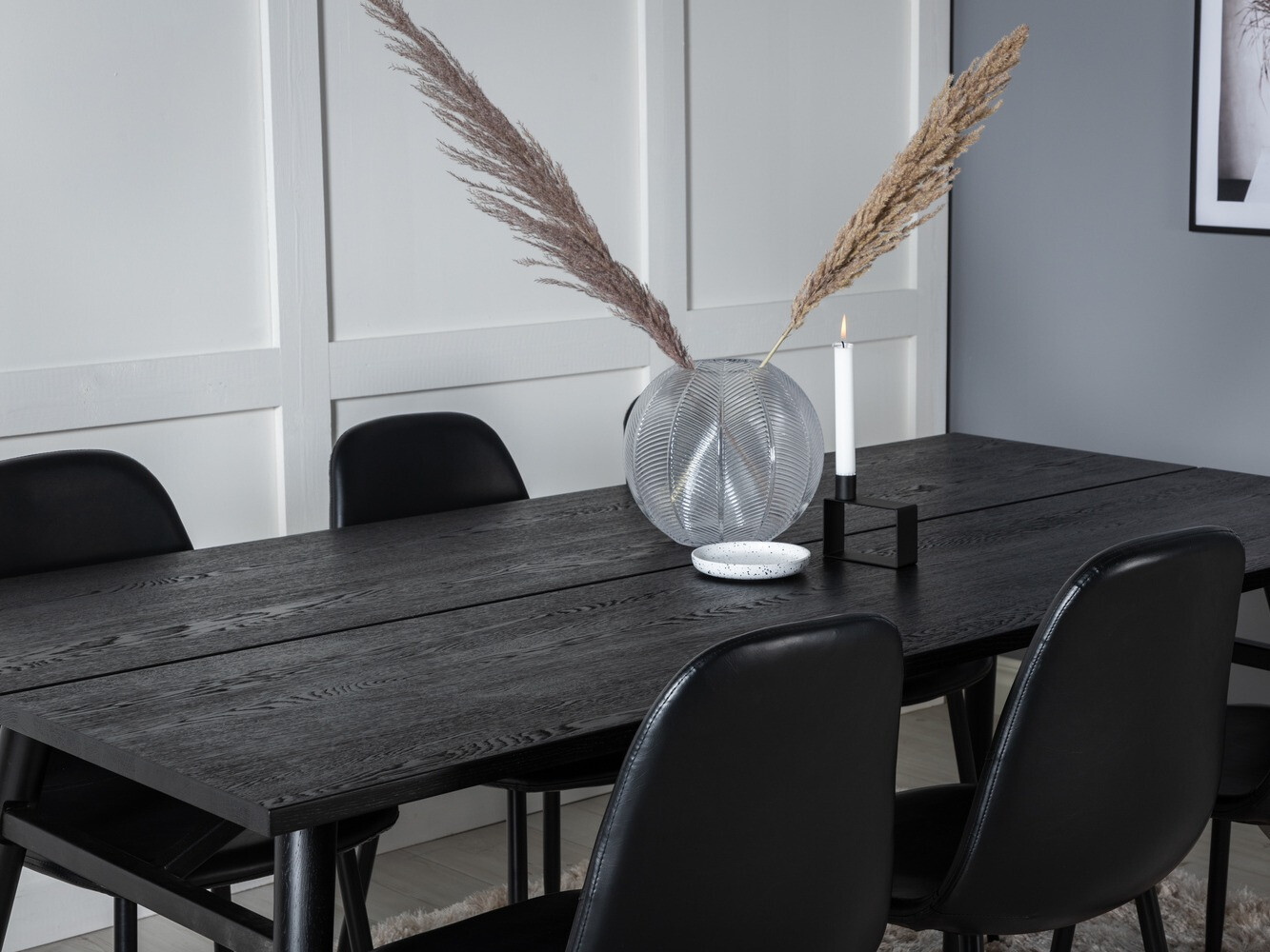 Conjunto de mesas y sillas para comedor Dallas 1681 (Negro)