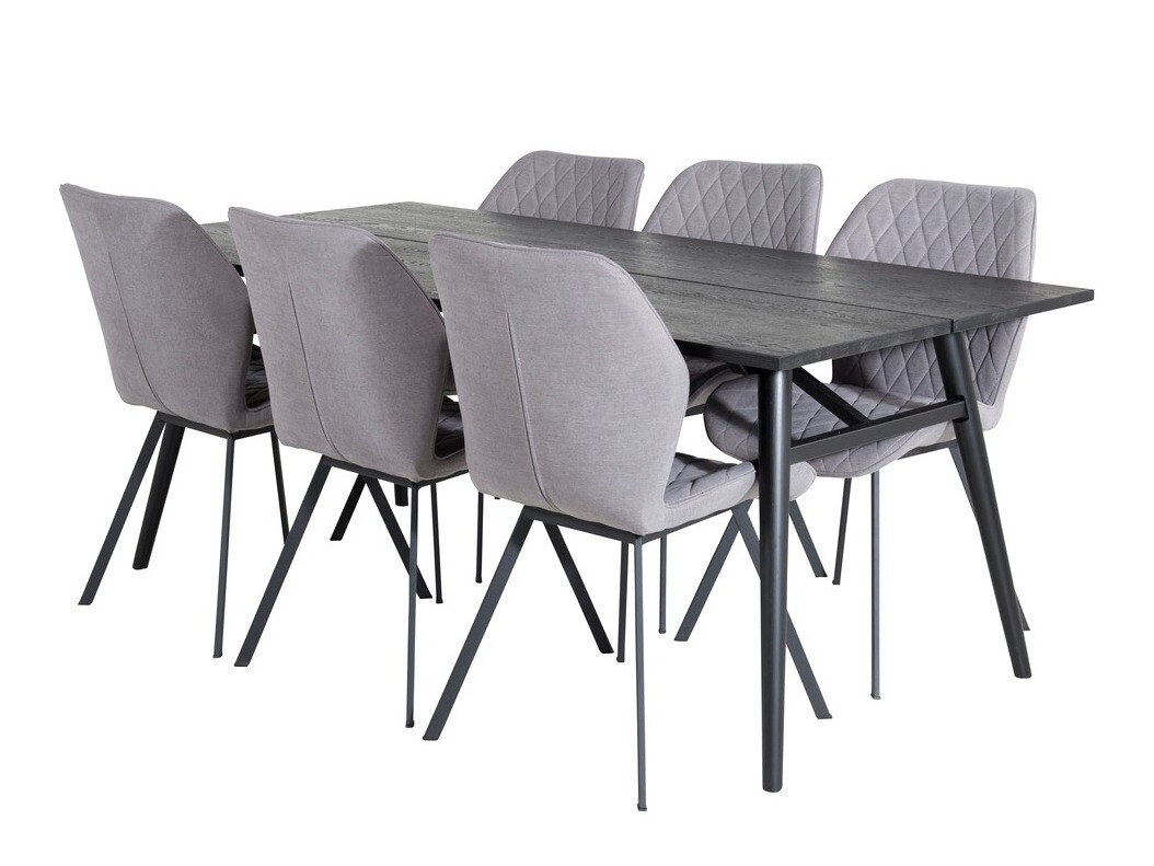 Conjunto de mesas y sillas para comedor Dallas 1686 (Gris + Negro)