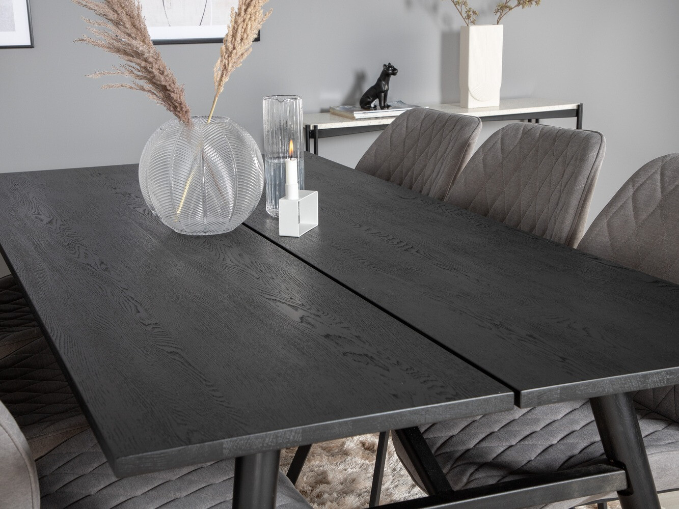 Conjunto de mesas y sillas para comedor Dallas 1686 (Gris + Negro)