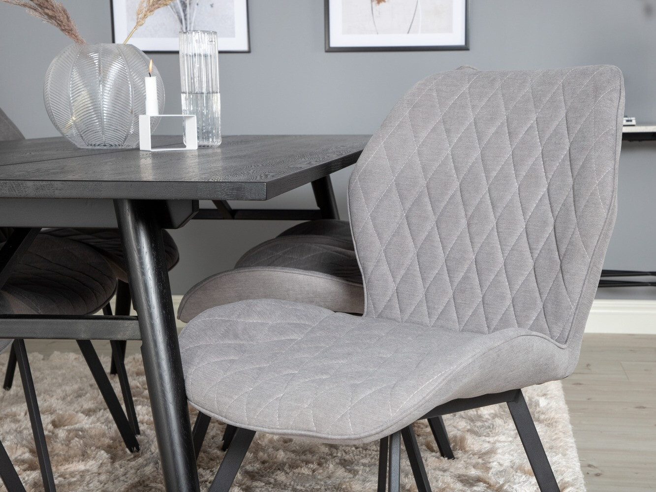 Conjunto de mesas y sillas para comedor Dallas 1686 (Gris + Negro)