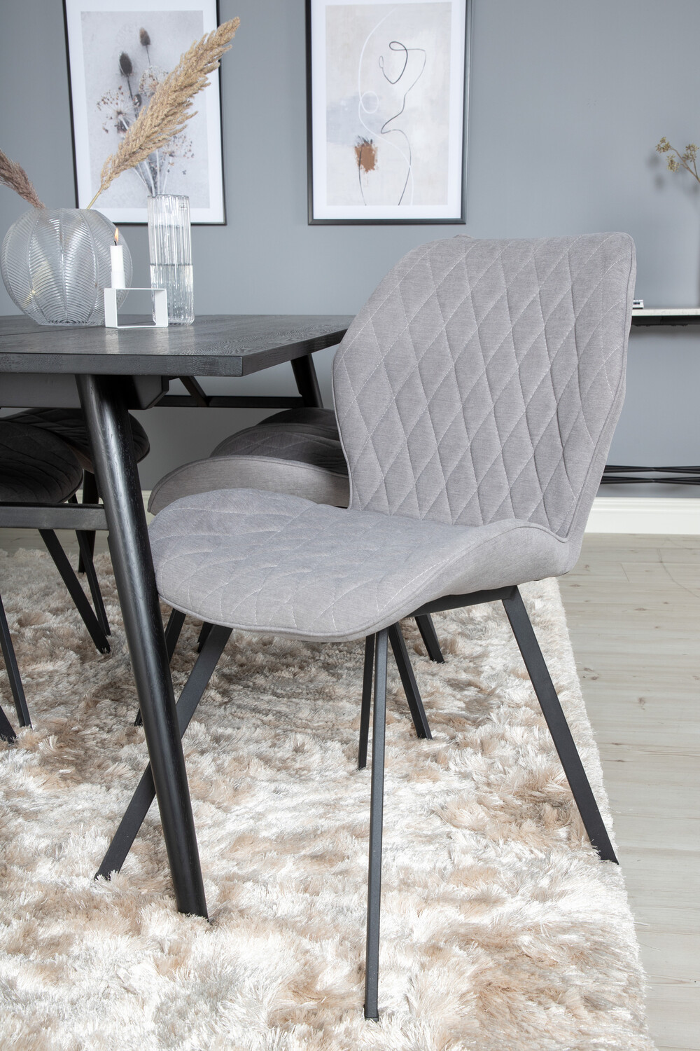 Conjunto de mesas y sillas para comedor Dallas 1686 (Gris + Negro)
