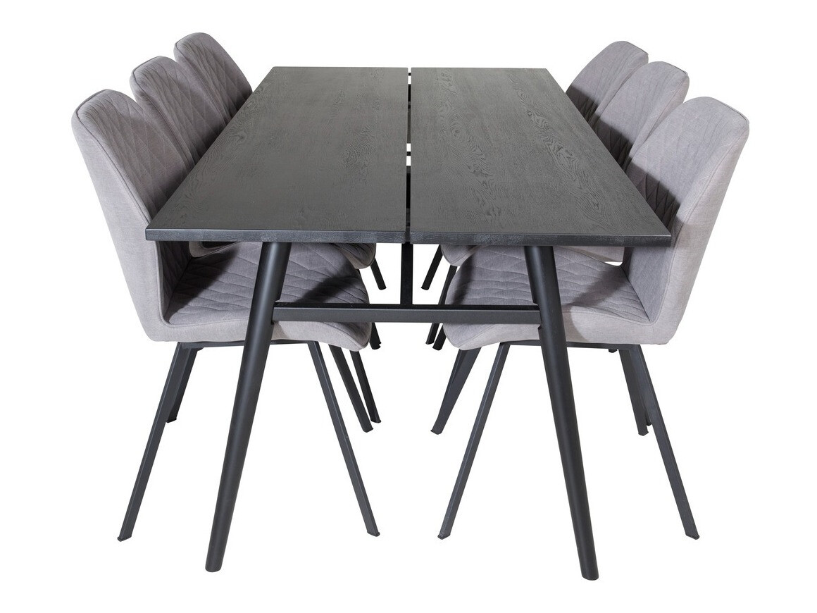 Conjunto de mesas y sillas para comedor Dallas 1686 (Gris + Negro)