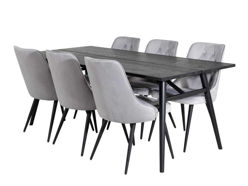 Conjunto de mesas y sillas para comedor Dallas 1780 (Negro + Gris claro)