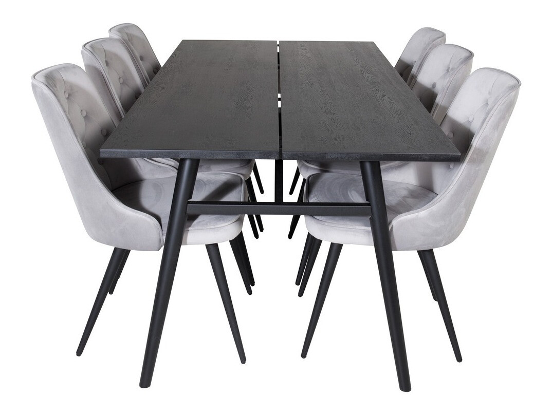 Conjunto de mesas y sillas para comedor Dallas 1780 (Negro + Gris claro)