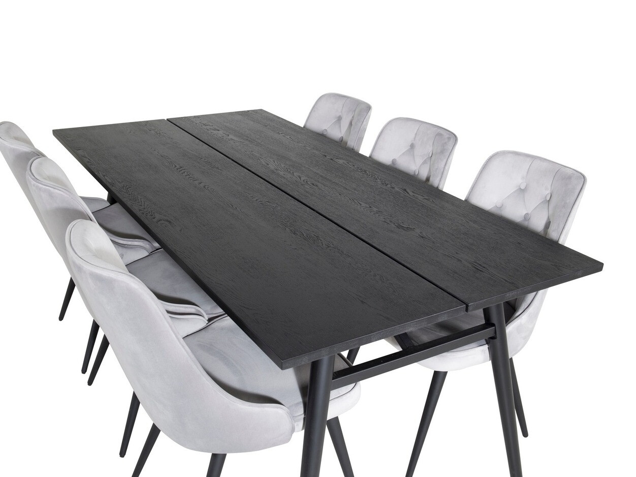 Conjunto de mesas y sillas para comedor Dallas 1780 (Negro + Gris claro)