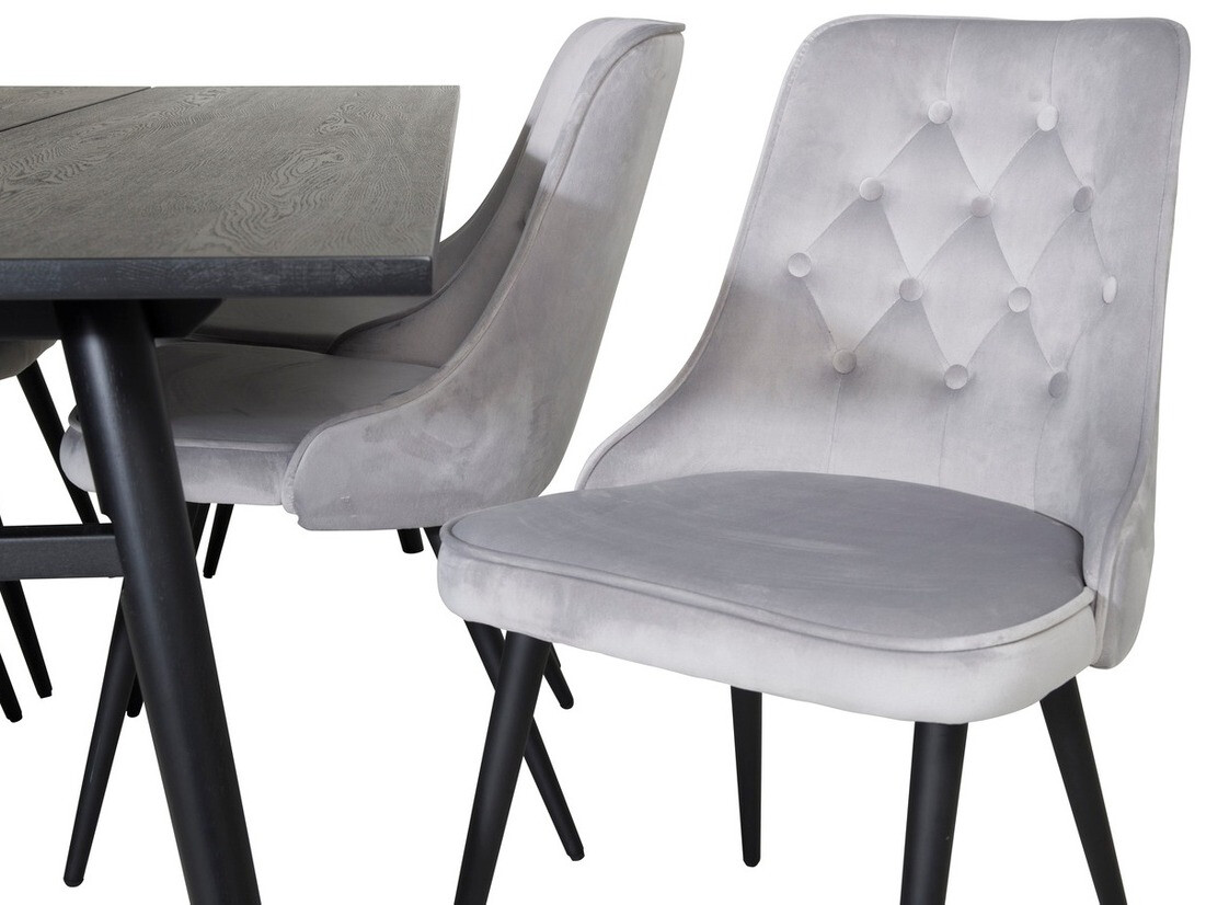 Conjunto de mesas y sillas para comedor Dallas 1780 (Negro + Gris claro)