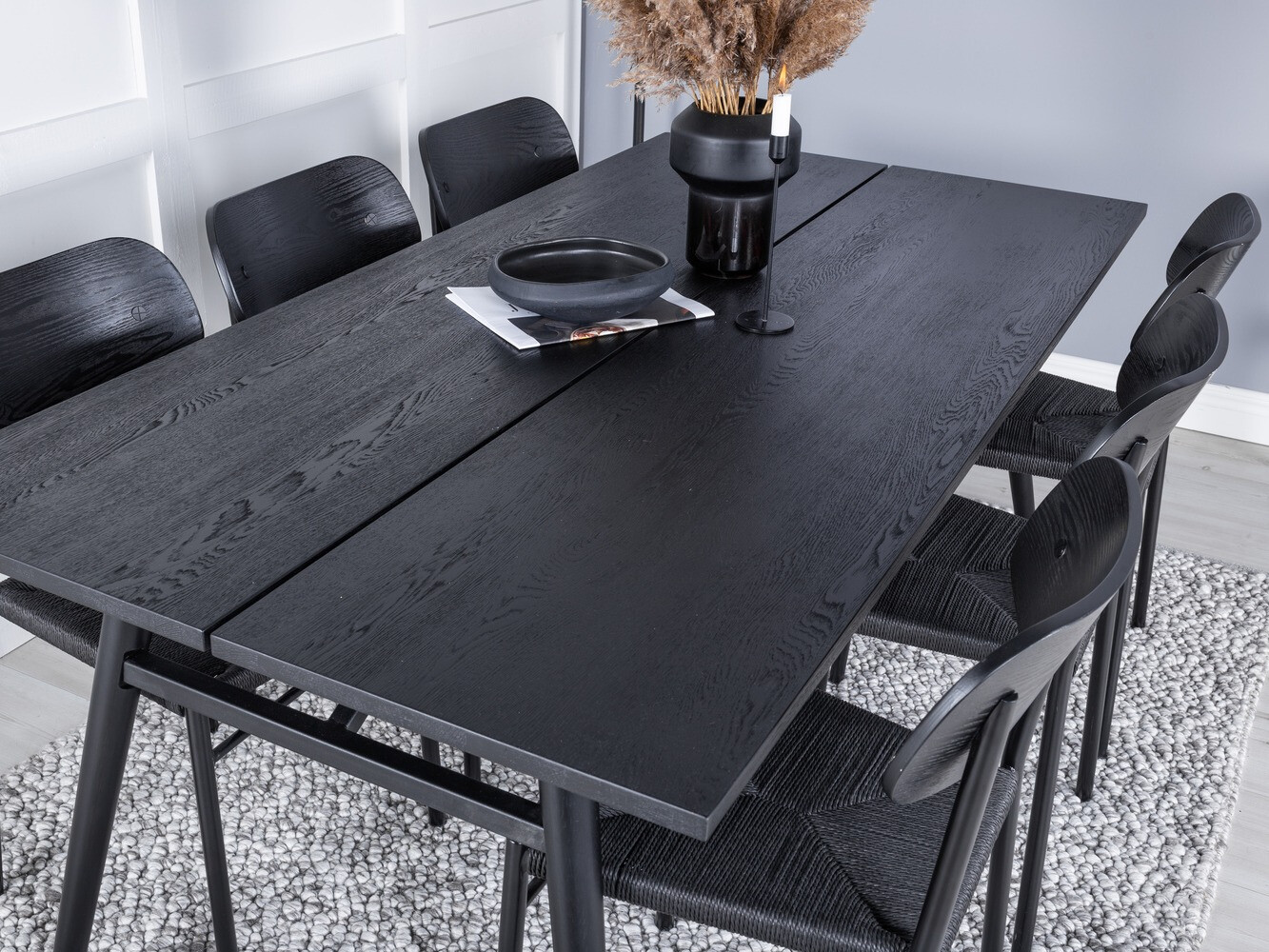 Conjunto de mesas y sillas para comedor Dallas 1785 (Negro)