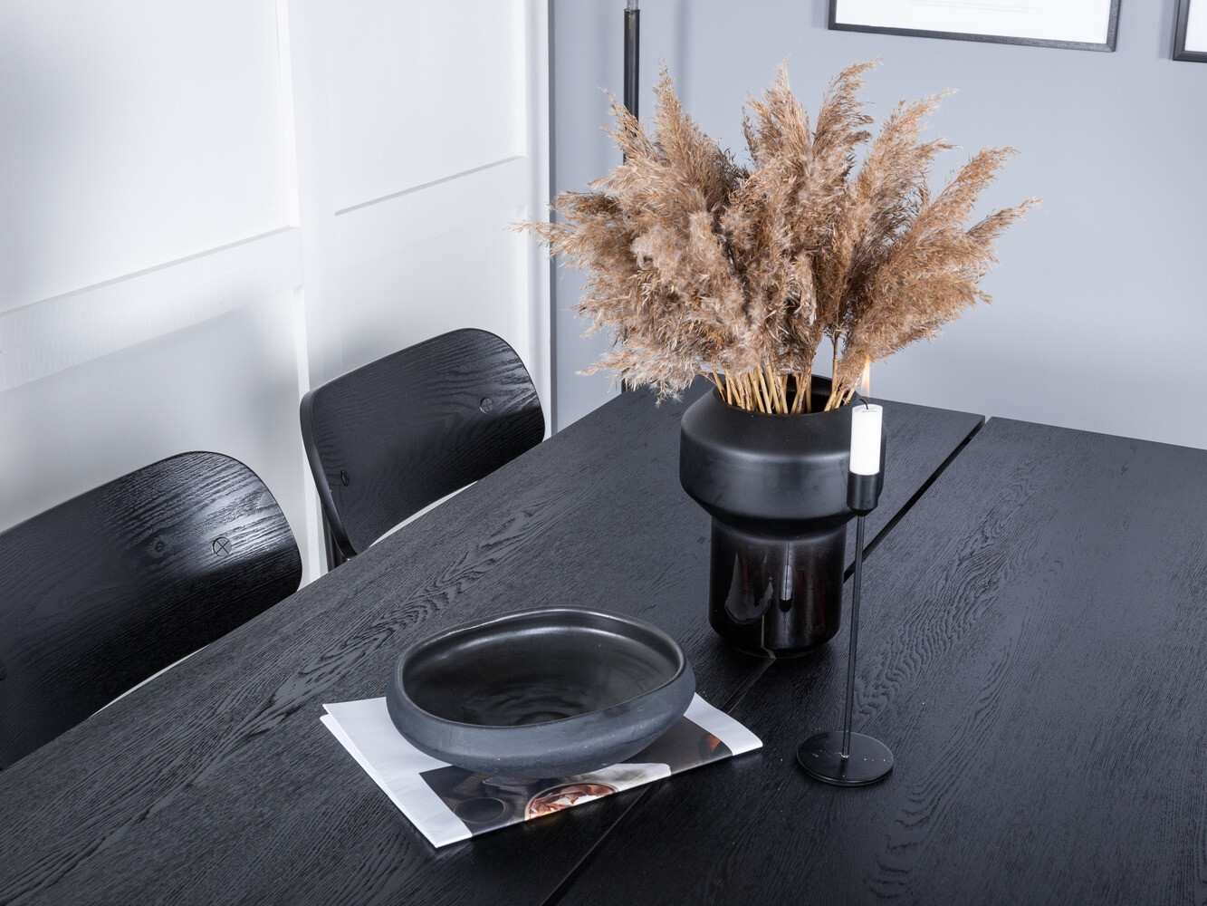 Conjunto de mesas y sillas para comedor Dallas 1785 (Negro)