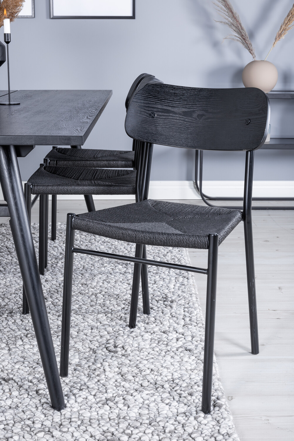 Conjunto de mesas y sillas para comedor Dallas 1785 (Negro)