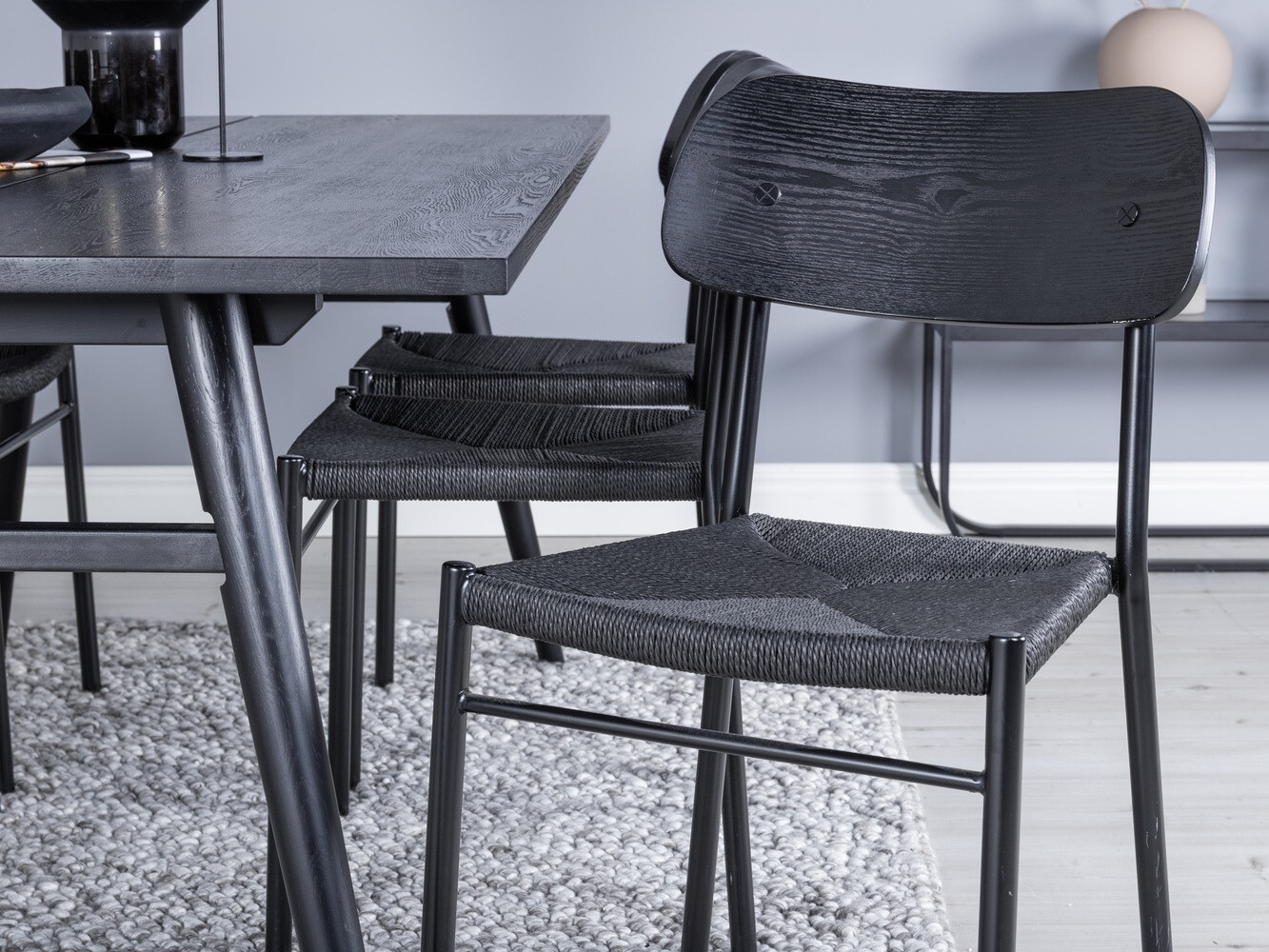 Conjunto de mesas y sillas para comedor Dallas 1785 (Negro)