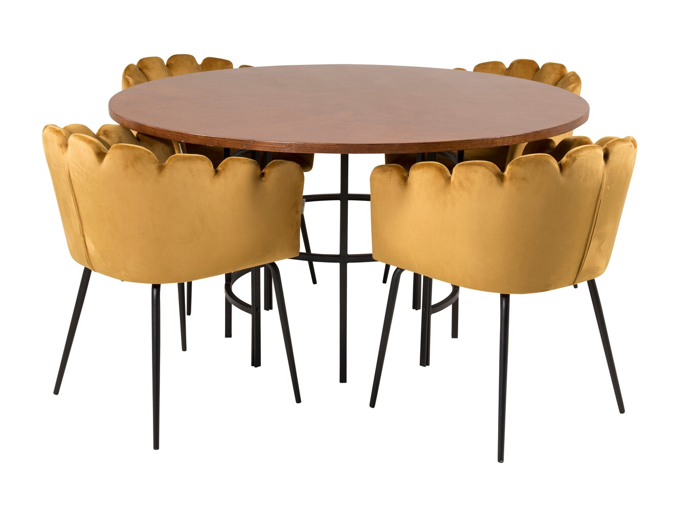 Conjunto de mesas y sillas para comedor Dallas 310 (Amarillo + Negro)