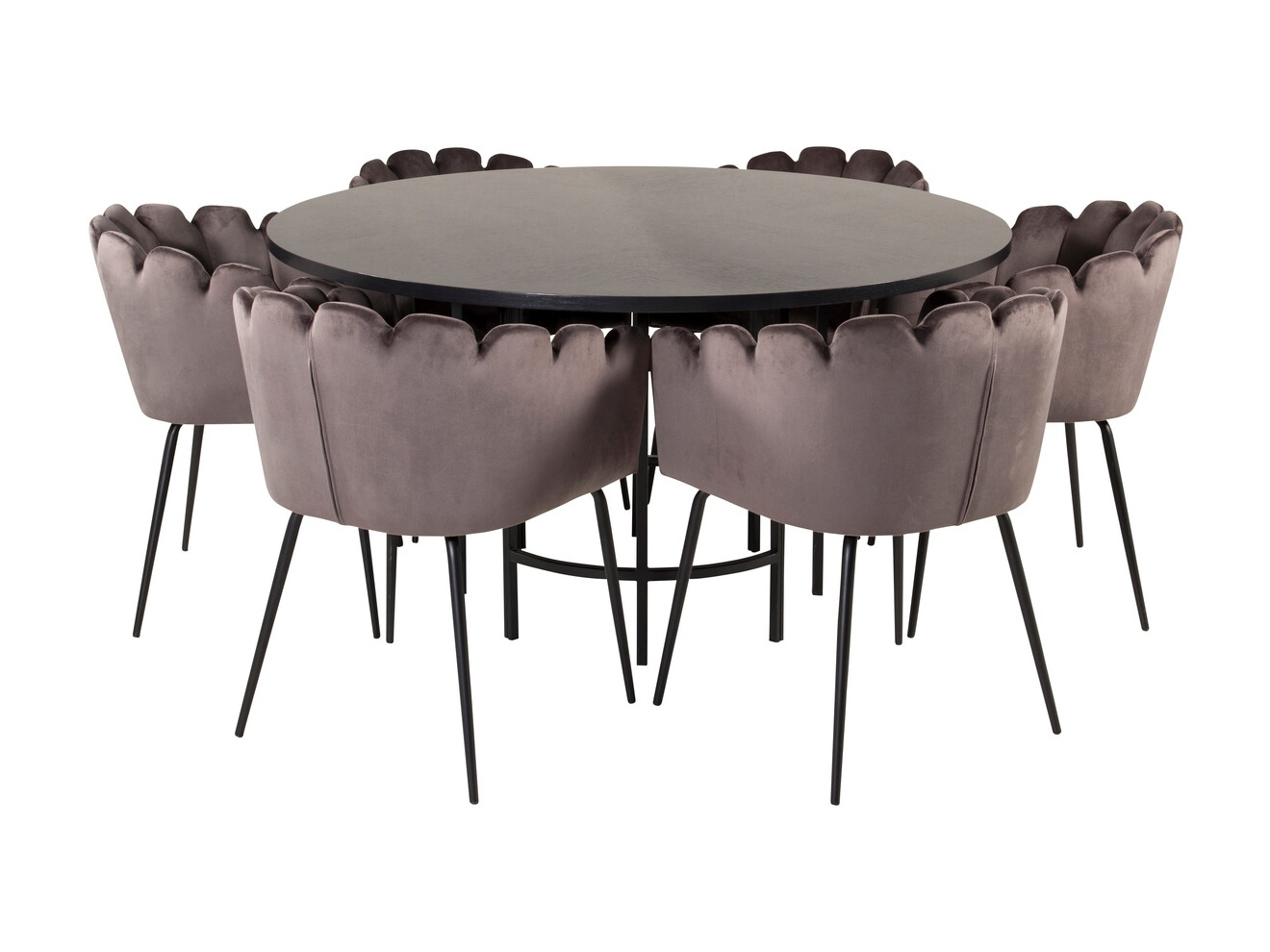 Conjunto de mesas y sillas para comedor Dallas 312 (Gris + Negro)