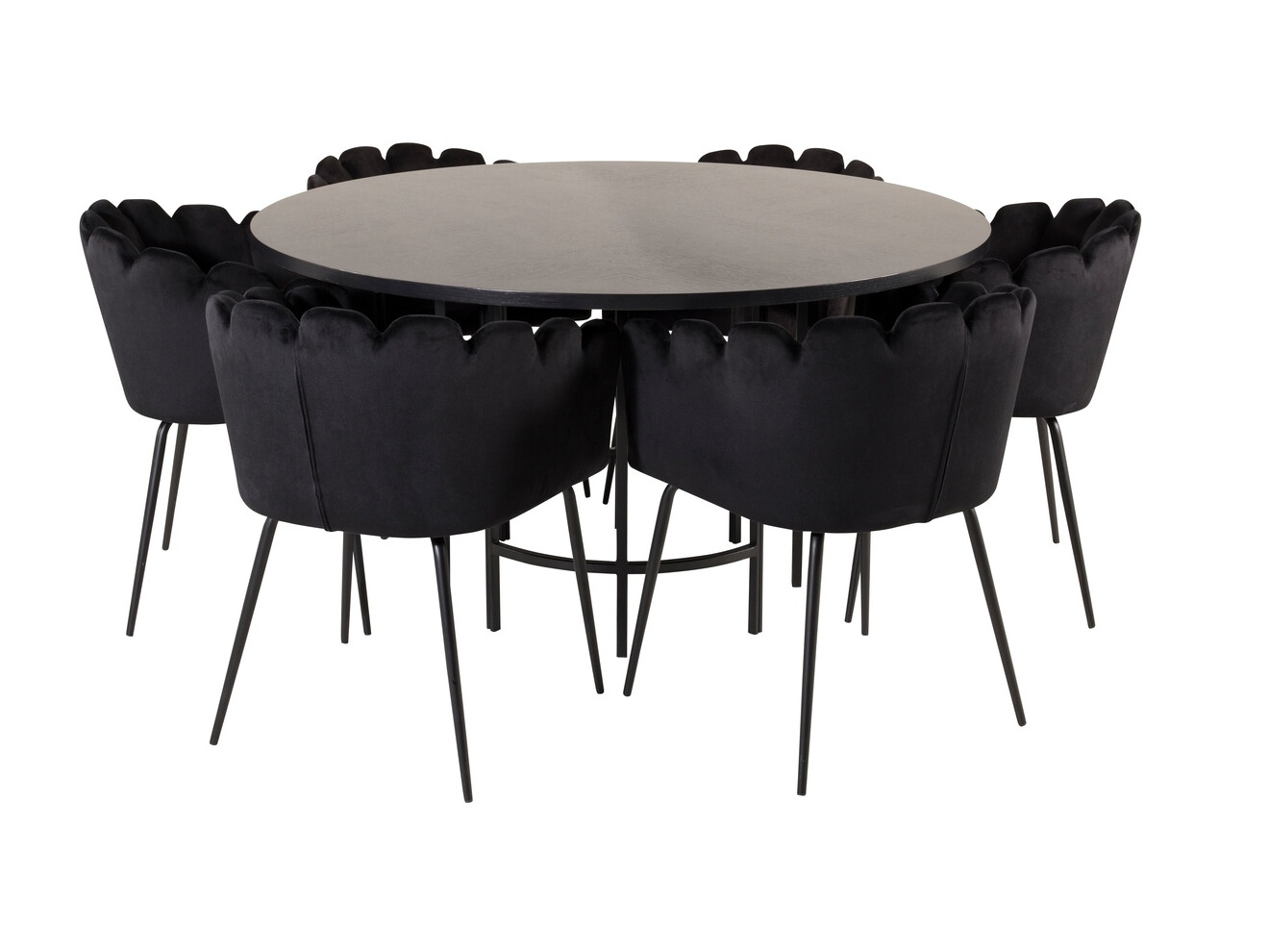 Conjunto de mesas y sillas para comedor Dallas 312 (Negro)