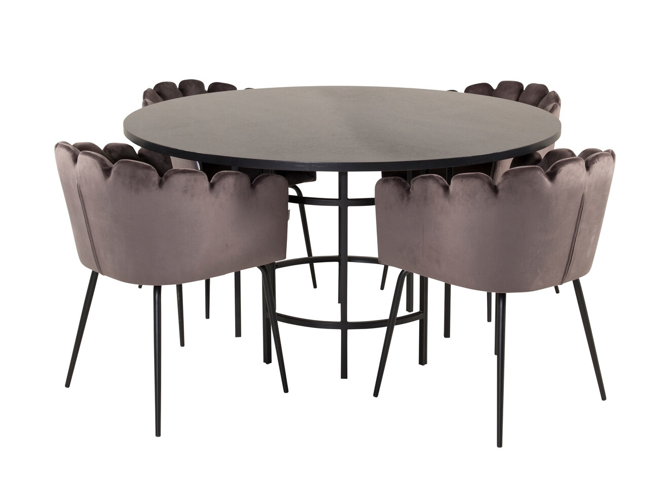 Conjunto de mesas y sillas para comedor Dallas 313 (Gris + Negro)