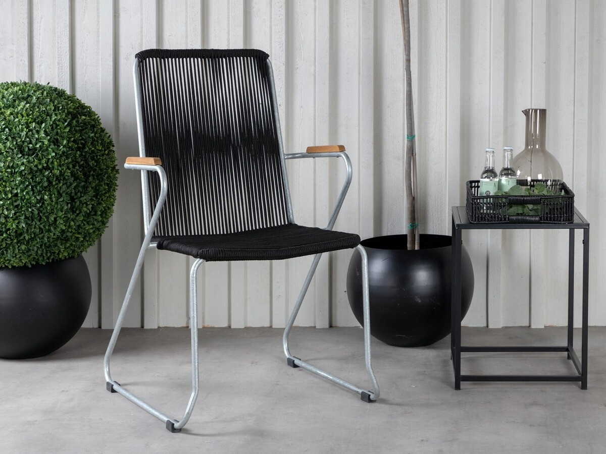 Silla de exterior Dallas 3463 (Negro + Plata)