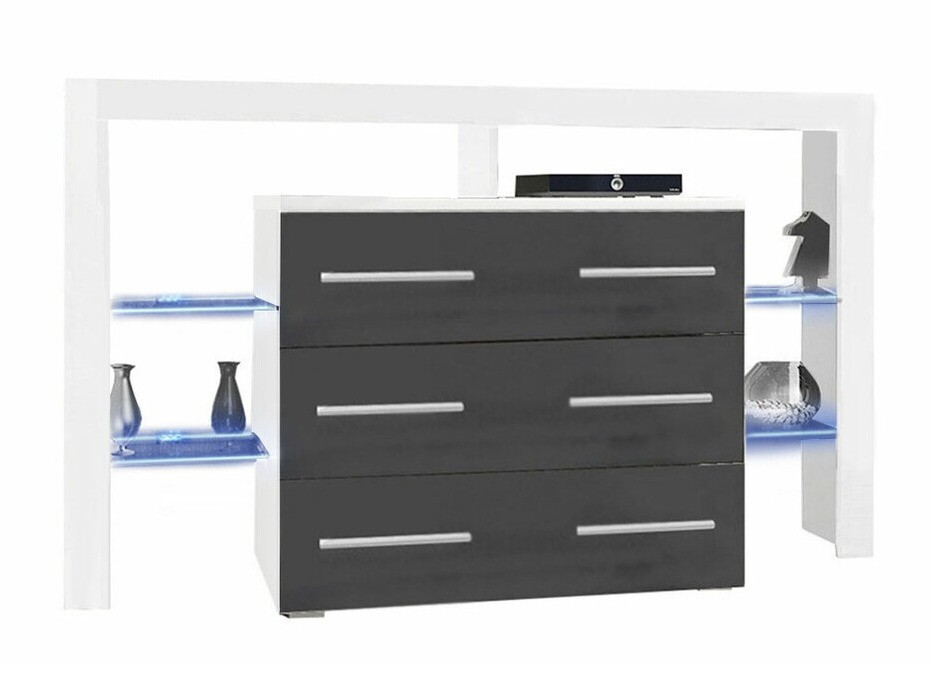 Cómoda Aestas I (Blanco + Gris brillante)