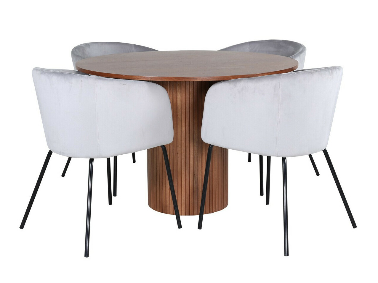 Conjunto de mesas y sillas para comedor Dallas 3054 (Gris claro + Negro)