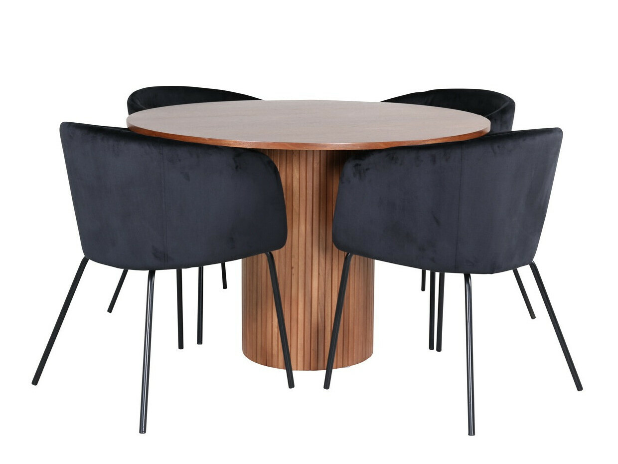 Conjunto de mesas y sillas para comedor Dallas 3054 (Negro)
