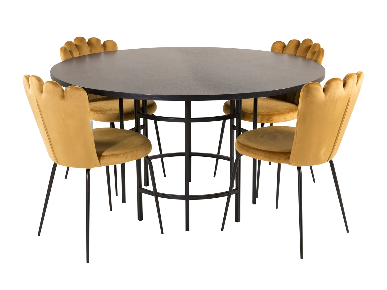 Conjunto de comedor Dallas 316 (Amarillo + Negro)