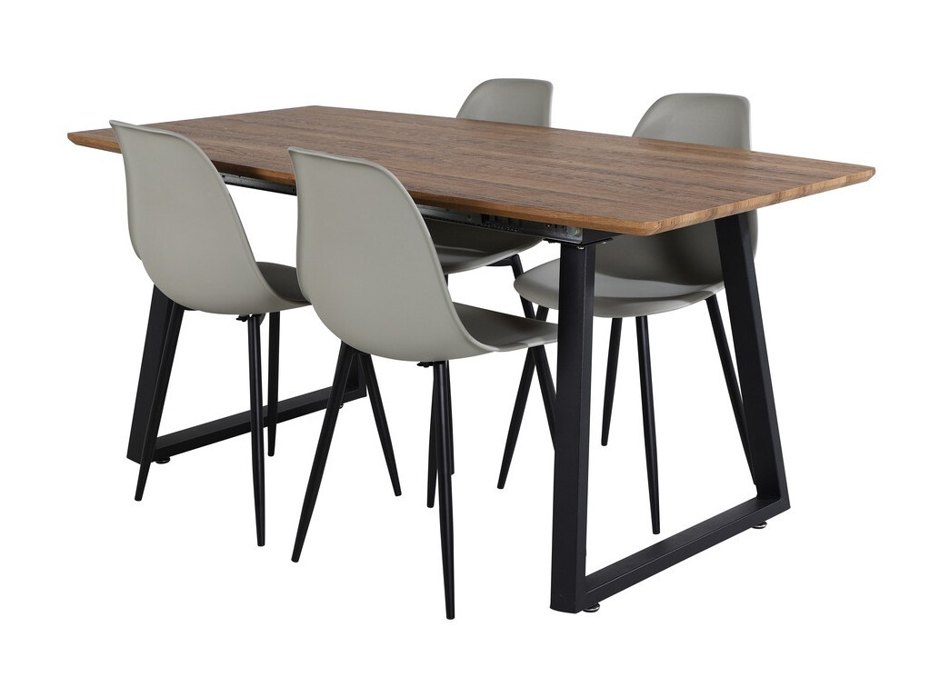 Conjunto de comedor Dallas 329 (Gris + Negro)