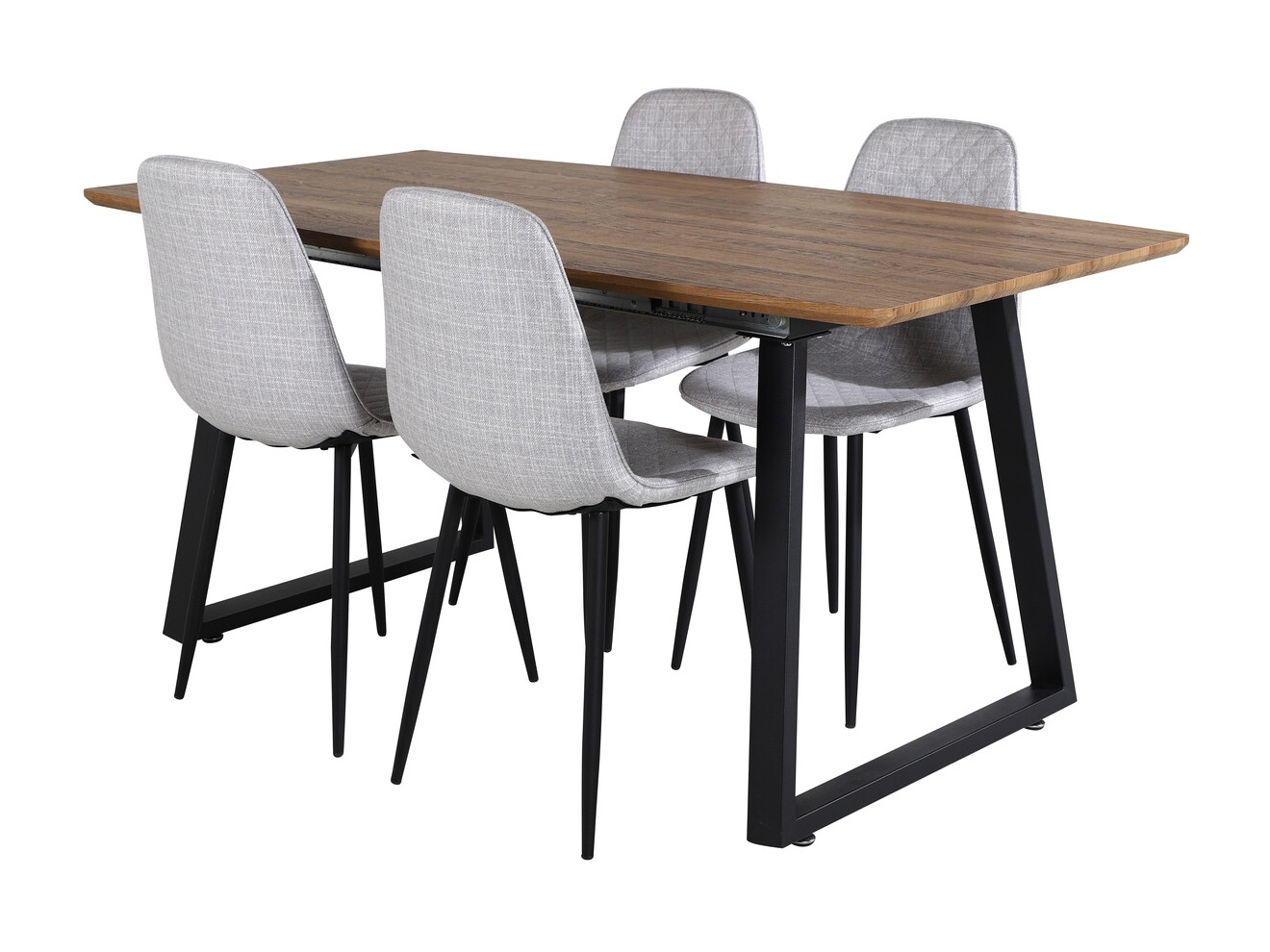 Conjunto de comedor Dallas 336 (Gris claro + Negro)