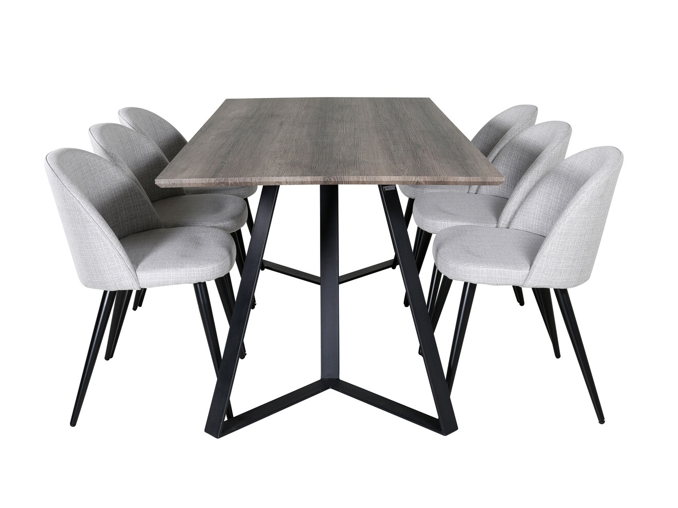 Conjunto de comedor Dallas 340 (Gris claro + Negro)