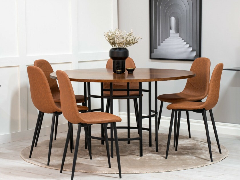 Conjunto de mesas y sillas para comedor Dallas 309 (Marrón + Negro)