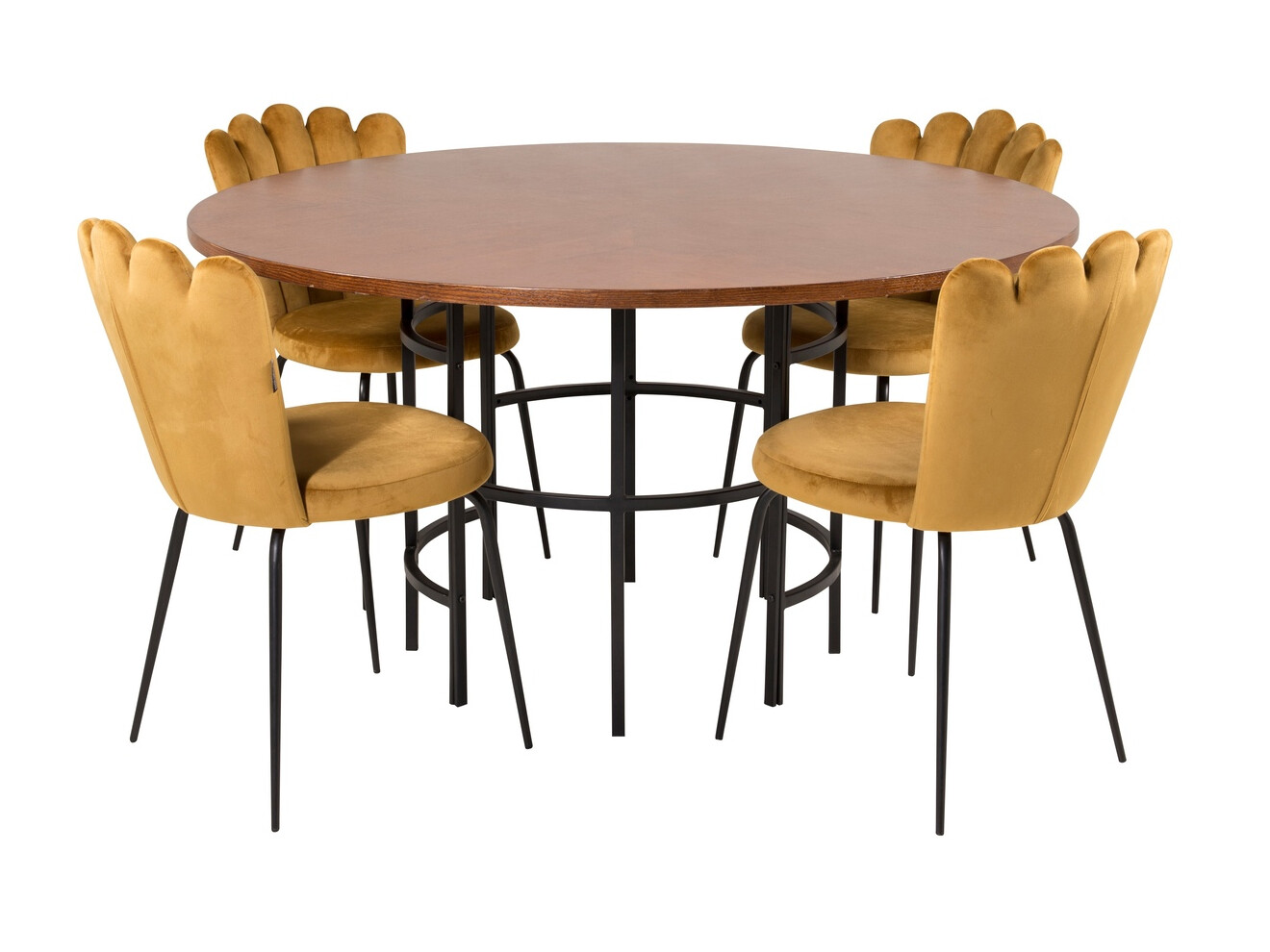 Conjunto de mesas y sillas para comedor Dallas 314 (Amarillo + Negro)