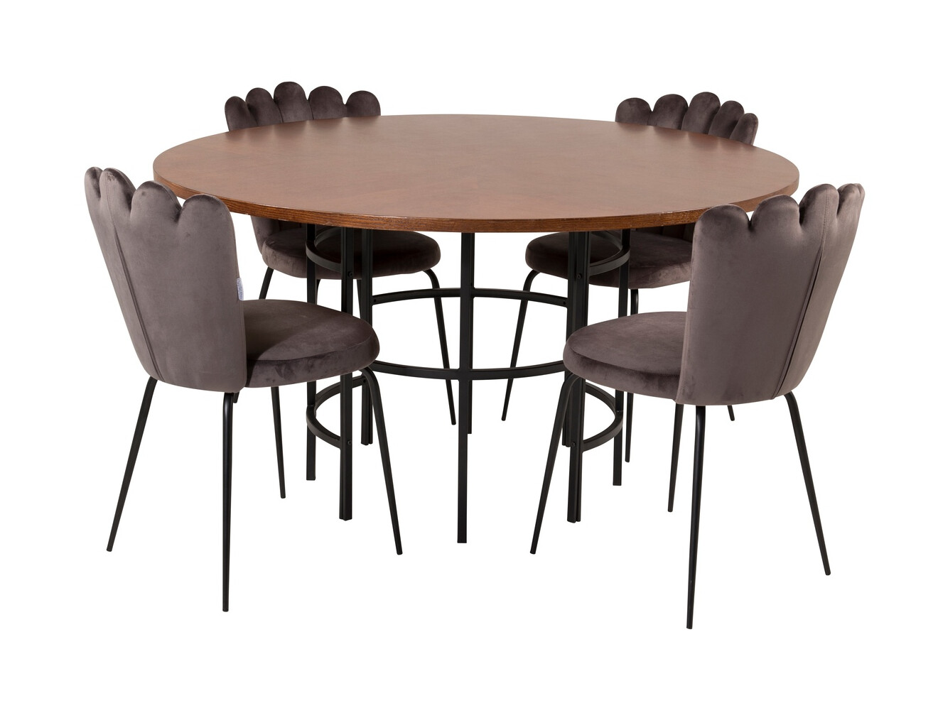 Conjunto de mesas y sillas para comedor Dallas 314 (Gris + Negro)