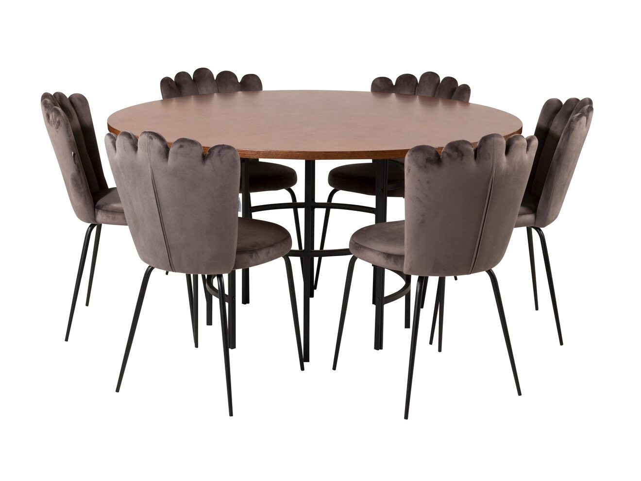 Conjunto de mesas y sillas para comedor Dallas 315 (Gris + Negro)