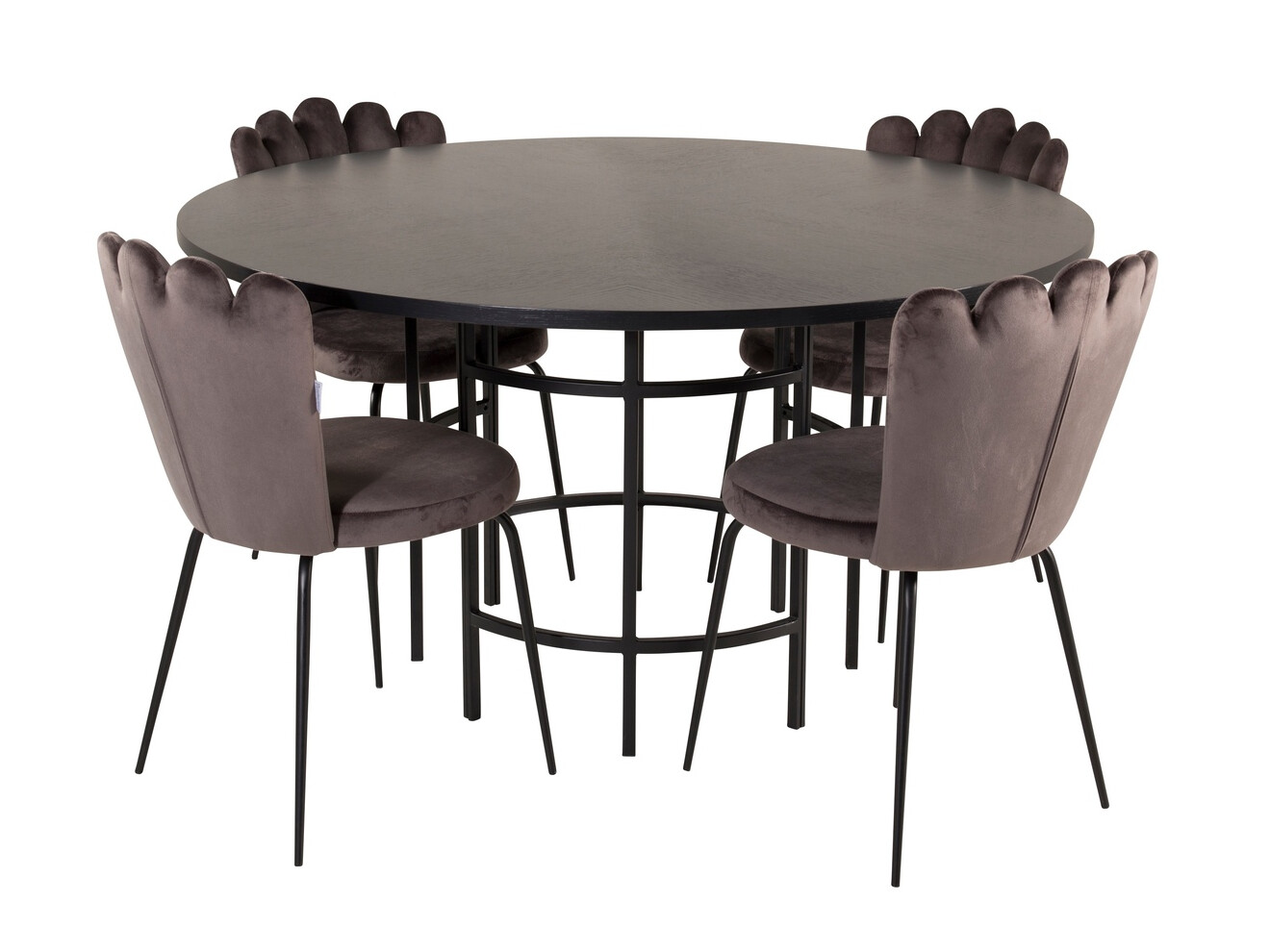 Conjunto de mesas y sillas para comedor Dallas 316 (Gris + Negro)