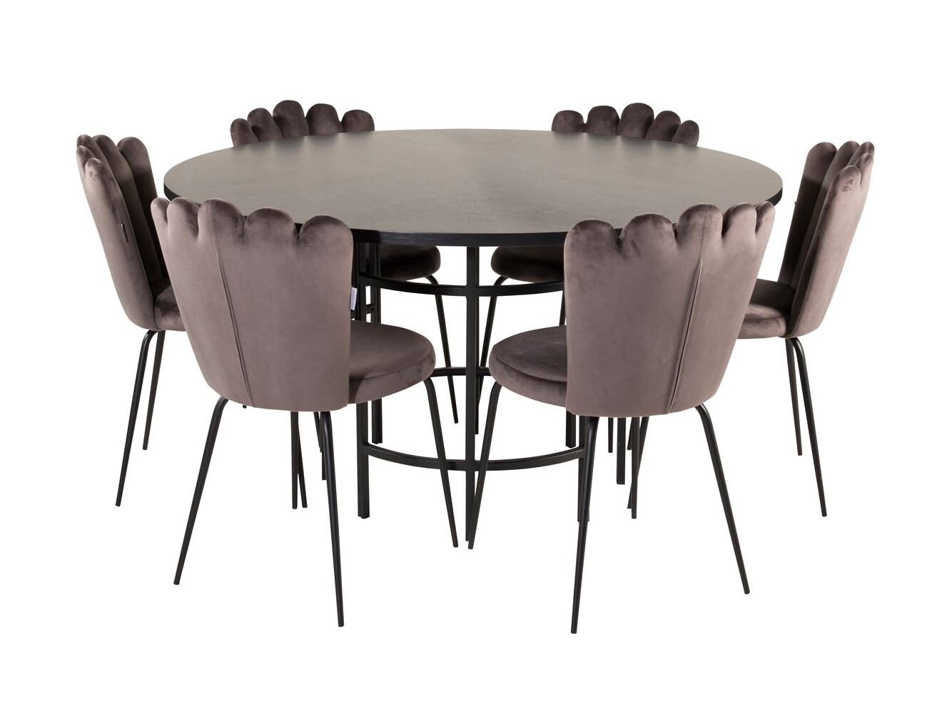 Conjunto de mesas y sillas para comedor Dallas 317 (Gris + Negro)
