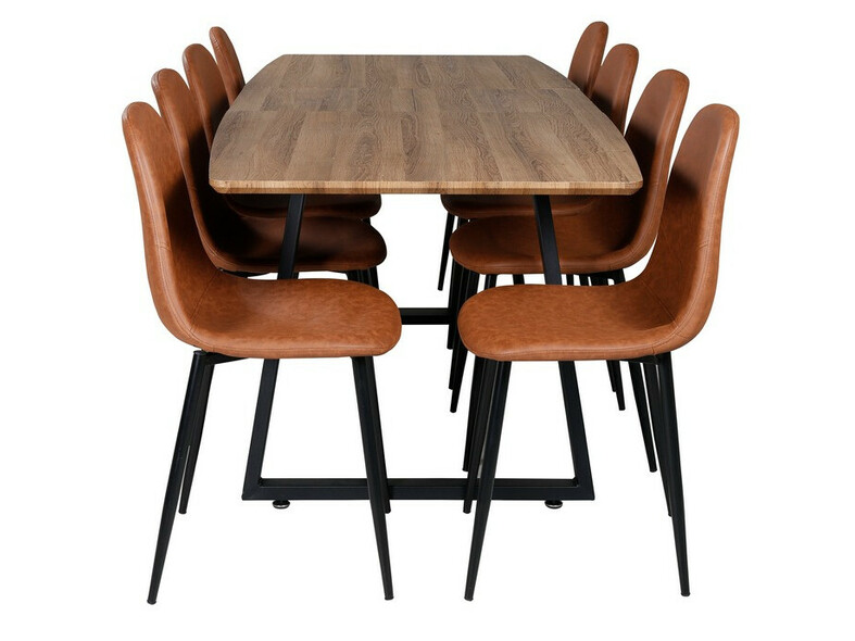 Conjunto de mesas y sillas para comedor Dallas 331 (Marrón + Negro)