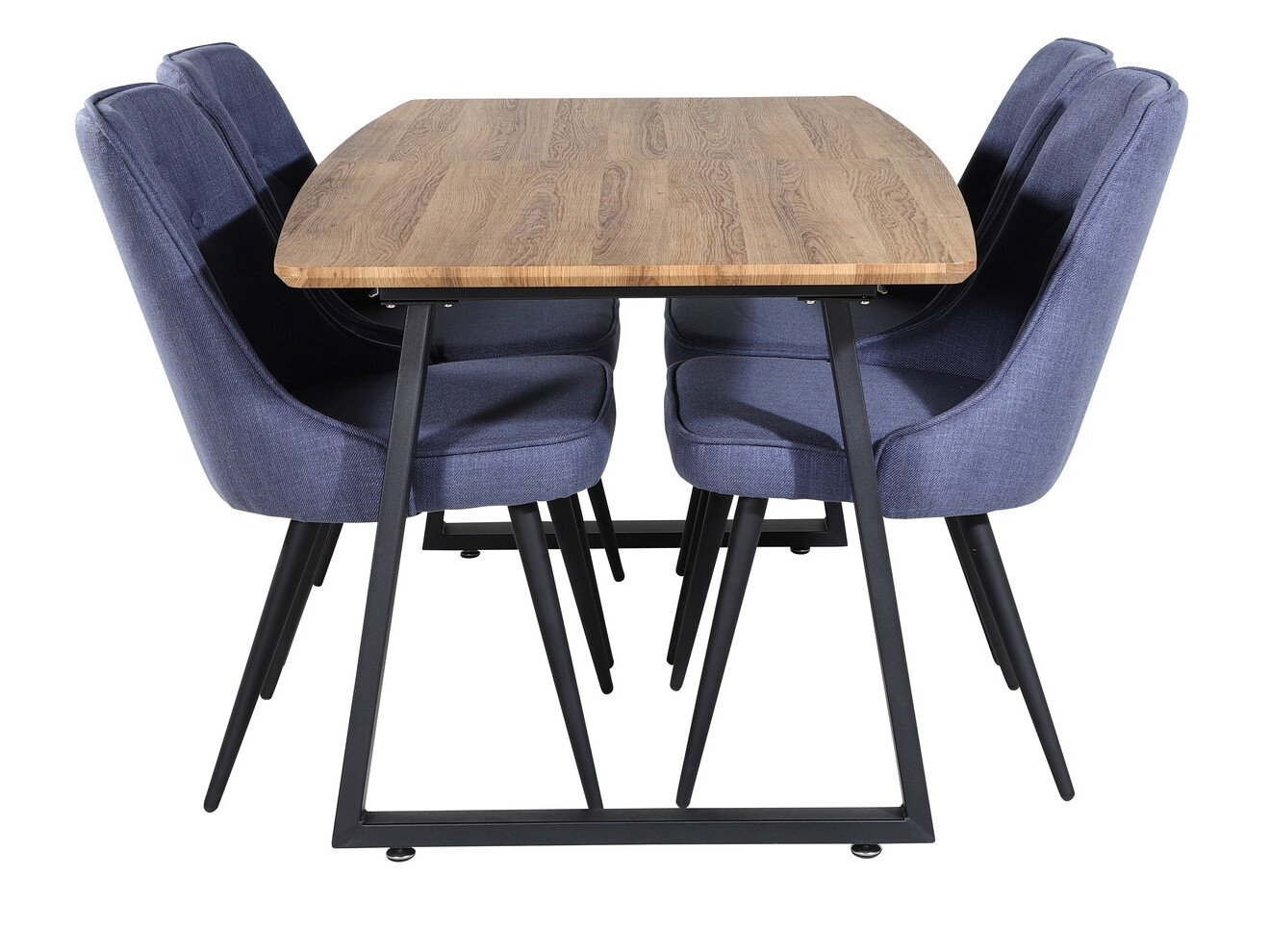 Conjunto de mesas y sillas para comedor Dallas 332 (Azul + Negro)