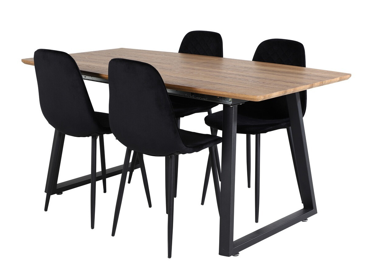 Conjunto de mesas y sillas para comedor Dallas 336 (Negro)